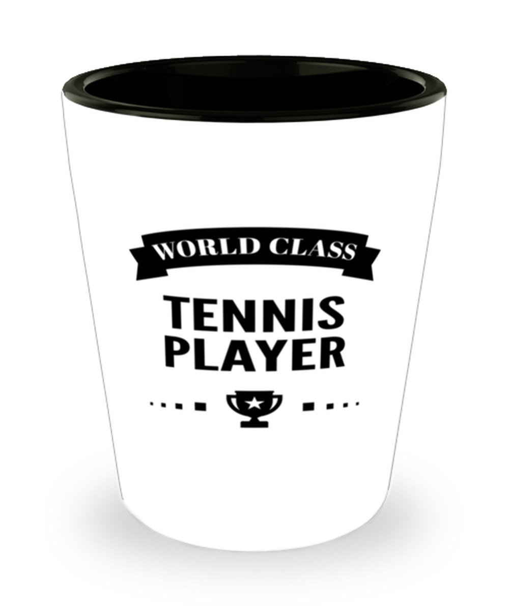 World Class Tennis Player Shot Glass - 1.5 oz Ceramic Cup For Sports Fans