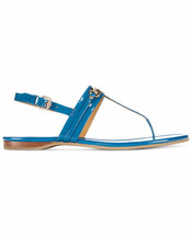 New Womens Authentic Coach Flats Leather 9 Shoes Bright Blue Logo Sandal... - £166.54 GBP