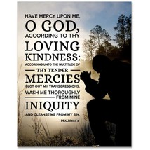   Have Mercy Upon Me Psalm 51:12 Bible Verse Canvas Christian Wall Art R... - $85.49+