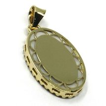 18K YELLOW WHITE GOLD MIRACULOUS MEDAL, MOTHER OF PEARL, ZIRCONIA, PENDANT image 5