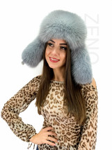 Arctic Fox Fur Hat Saga Furs Aviator Hat Trapper Fur Hat With Leather