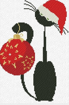 Primary image for Christmas Meow cat cross stitch chart AAN Alessandra Adelaide Needleworks