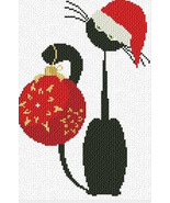 Christmas Meow cat cross stitch chart AAN Alessandra Adelaide Needleworks - $15.30