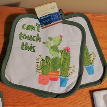 Cactus Succulent Kitchen Set, Can't Touch This, Towels Mitt Potholders, 5pc image 4