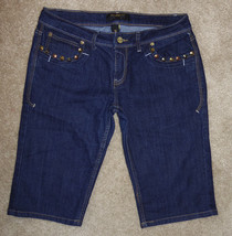 Rocawear Crop Jeans Capris Sz 11 Studded Pockets Long Shorts Stretch - $19.43