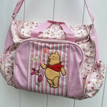 Disney Winnie the Pooh Diaper Bag Pooh & Piglet Pink Ladybug & Butterfly - $49.49