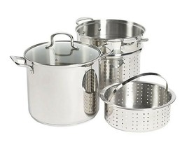4-Piece 12 qt. Stainless Steel Multi-Cooker, Stock Pot, Pasta Cooker, St... - $54.45