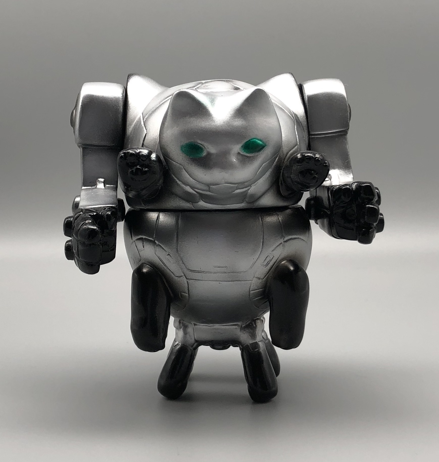 2-sided Silver Mecha Cat- Robot Cats (mk-iii)