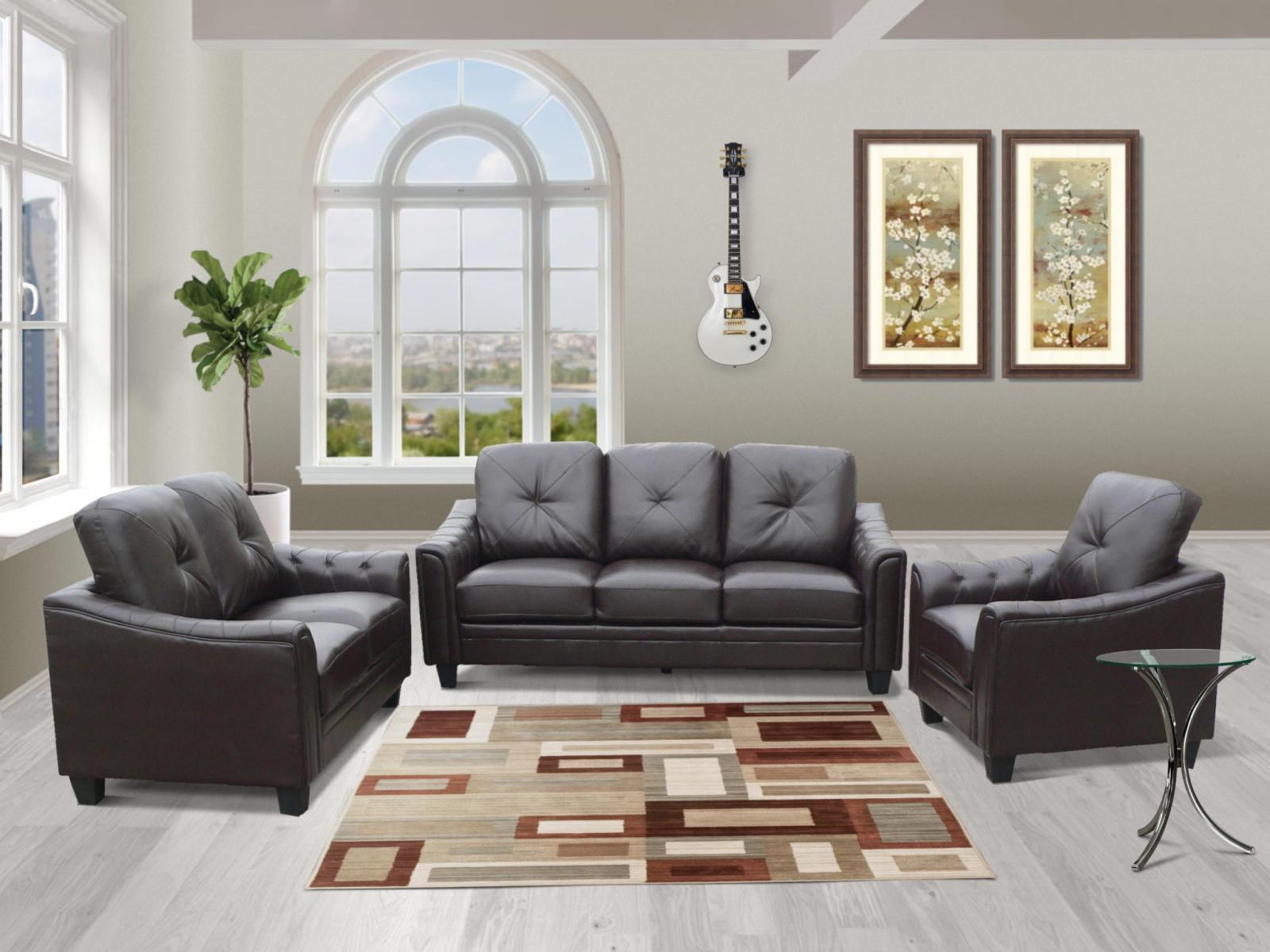 Myco Furniture Walden Chocolate Bonded Leather Living Room S L1600