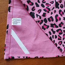 Kitchen Tea Towel, Dream Big, Pink Leopard Print hand towel with fringe, Cotton image 4