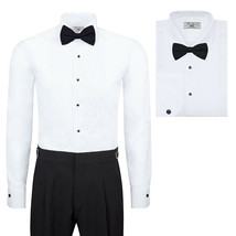 Boltini Italy Men’s Premium Tuxedo Wingtip Collar Dress Shirt with Bow Tie image 1