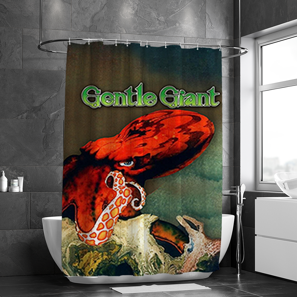 gentle giant OCTOPUS Waterproof Shower Curtain 12 Hooks Bathroom Polyester