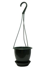 4.5&quot; MINI Hanging Basket with Saucer - Dark Geen Plastic - Set of 5 - KOBA - $20.78