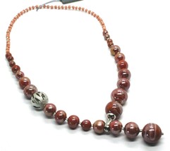ANTICA MURRINA VENEZIA LARIAT NECKLACE WITH MURANO GLASS RED SPHERES CO888A25 image 1