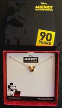 Disney Mickey Mouse 90 Years Fine Silver Plated Necklace With Charm November NEW - $18.80