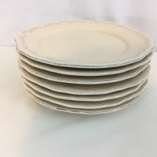 Pier 1 Lacey Portugal Handpainted Earthenware Set of 7 Salad Plates (7) - $28.71