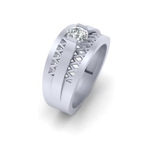VVS-VS Clarity 0.50ct Moissanite Solitaire Ring For Men Anniversary Gift For Him - $1,019.99