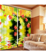 3D Leaves Lake0241 Blockout Photo Curtain Print Curtains Drapes Fabric W... - $145.49+