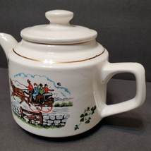 Vintage Irish Teapot, Carrigaline Pottery, Cork Ireland, Horse & Cart, Shamrock image 3