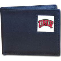 unlv nevada las vegas rebels logo ncaa college leather bi-fold wallet usa made - $37.99
