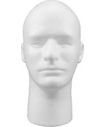 White Styrofoam Head Male Face Model Foam Mannequin Stand Form Man Displ... - $14.99