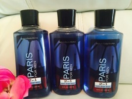 3x Bath &amp; Body Works  Paris FOR MEN Body Wash Shower Gel + Hair Full Siz... - $26.53