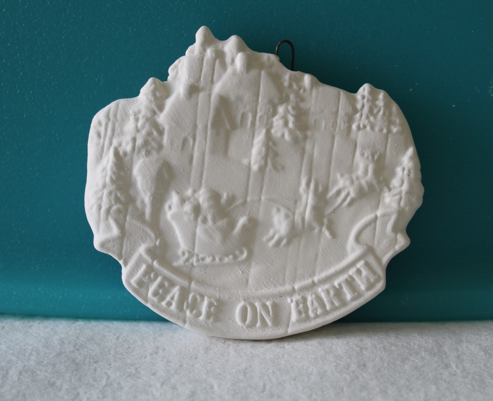 D3 4 Christmas Ornaments Ceramic Bisque ReadytoPaint, Unpainted