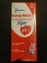 1956 Paper Mate Piggy-Back Ink Refill Red Unopened Package NOS PB75 - $14.99