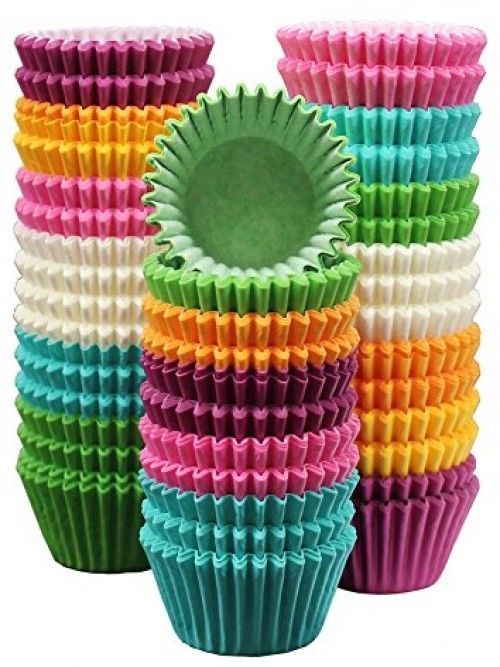 MontoPack 300-Pack Rainbow Paper Baking Cups - Mini 1.15in No Smell, Safe Food