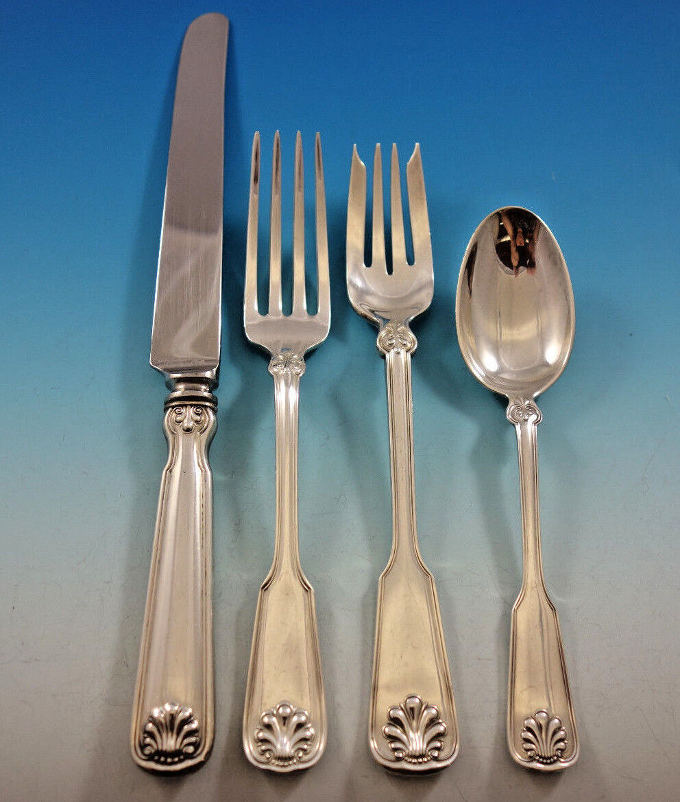 Primary image for Shell and Thread by Tiffany Sterling Silver Flatware Set 8 Service 32 pieces 
