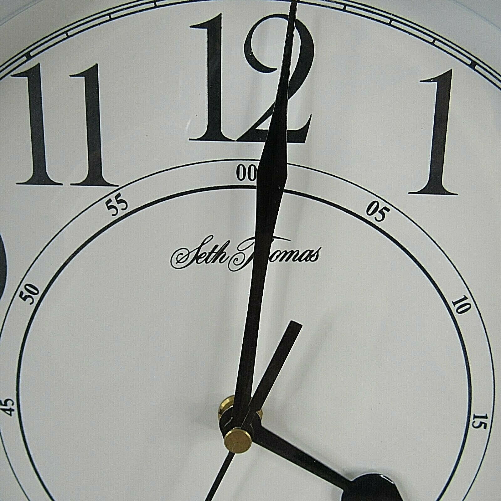 Seth Thomas Regulator Wall Clock Pendulum Chimes Works Battery Operated