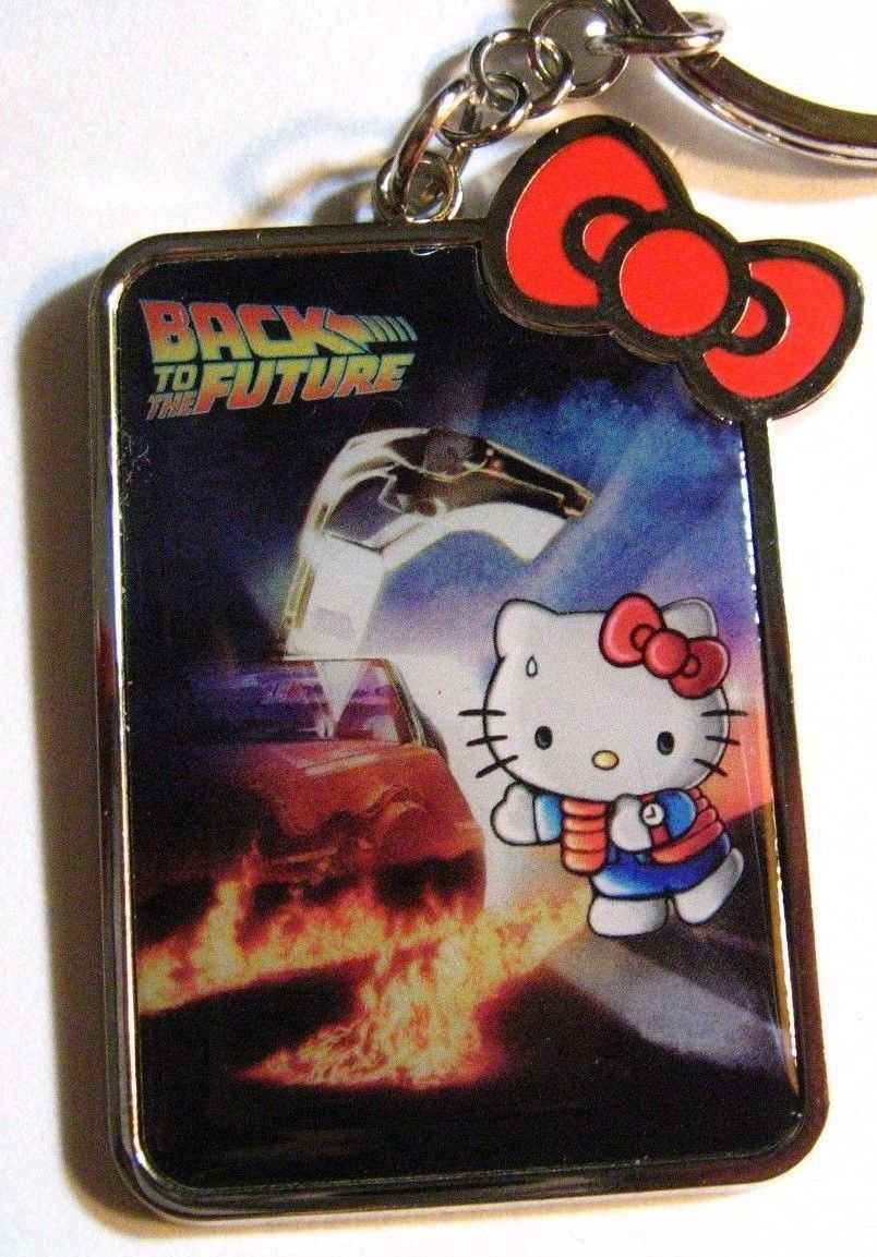 Hello Kitty Back To The Future Keyring Universal Studios Theme Park