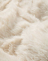 Ivory Luxury Plush Ombre Faux Fur Soft Throw Blanket Micro Suede Backing 50"x60" image 3