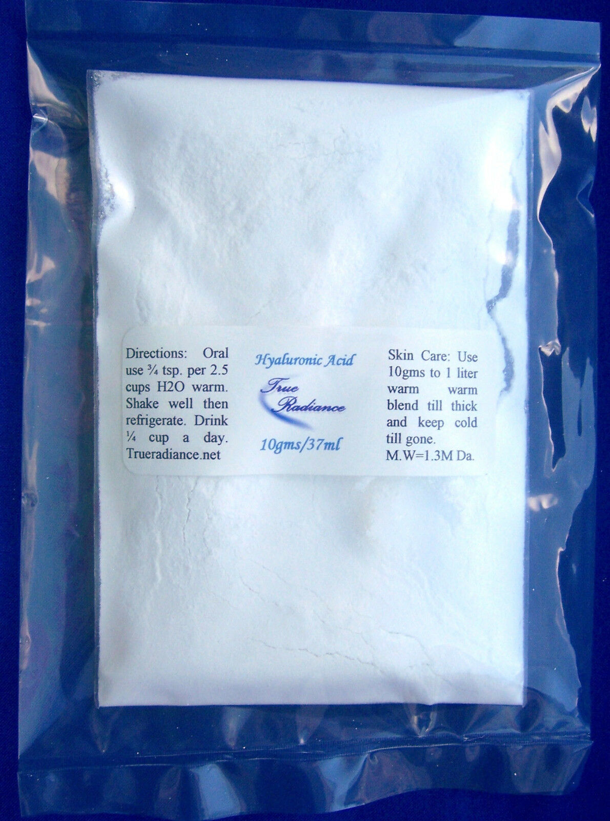 Joint pain use Pure HYALURONIC ACID powder 10gm=100 day oral True Radiance Skin - $24.31