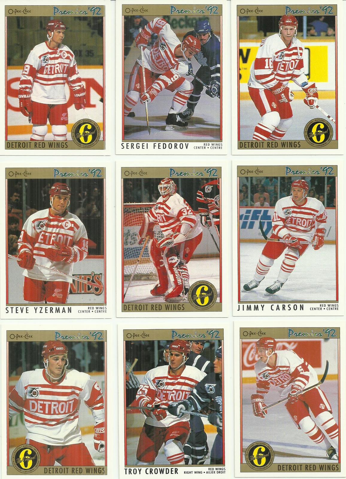 12 1991 92 Opc Premier Detroit Red Wings Complete Team Set See