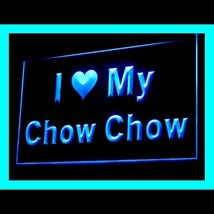 210107B I Love My Chow Chow Cute Grey Intelligent Timid Confident LED Light Sign - $21.99