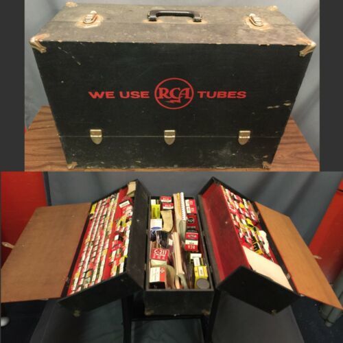 RCA Vacuum Tube Lot In Repairman Carrying Case Vintage Television Repair Vintage Tubes & Tube