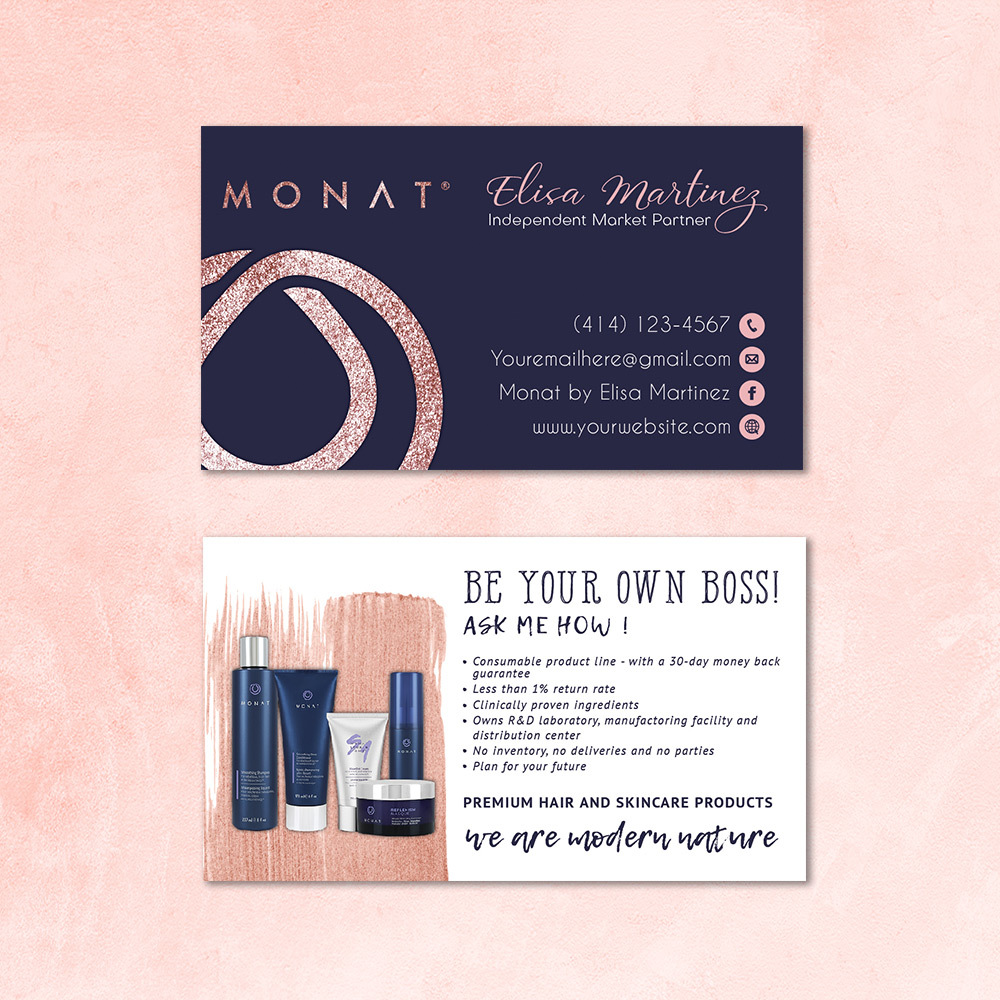 Purple Monat Business Card, Personalized Monat Business ...