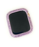 Silver Apple Watch Band &amp;/or Amethyst Zirconia Bezel Case Face Cover 40/... - $65.55+