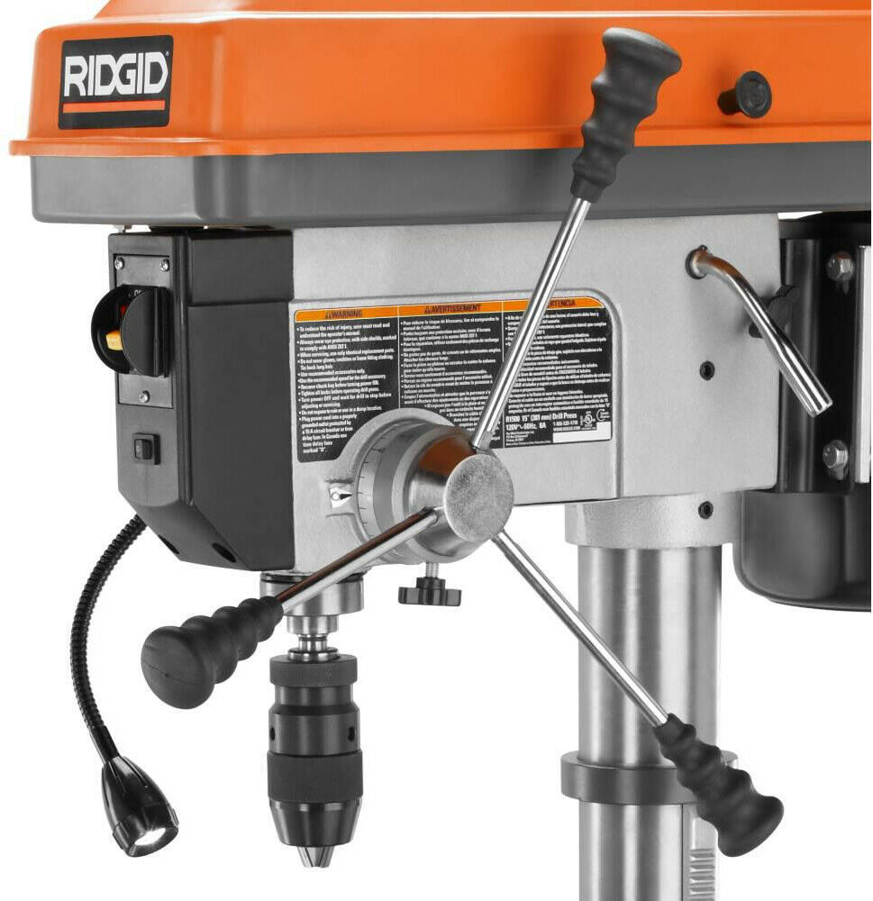 RIDGID Drill Press 15 in. 12Speed Keyless Chuck Lockout Power Switch