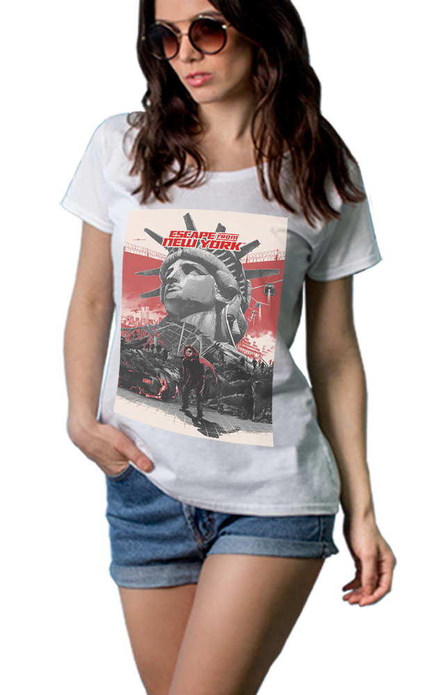 Primary image for ESCAPE FROM NEW YORK Movie White T-shirt Tee For Women