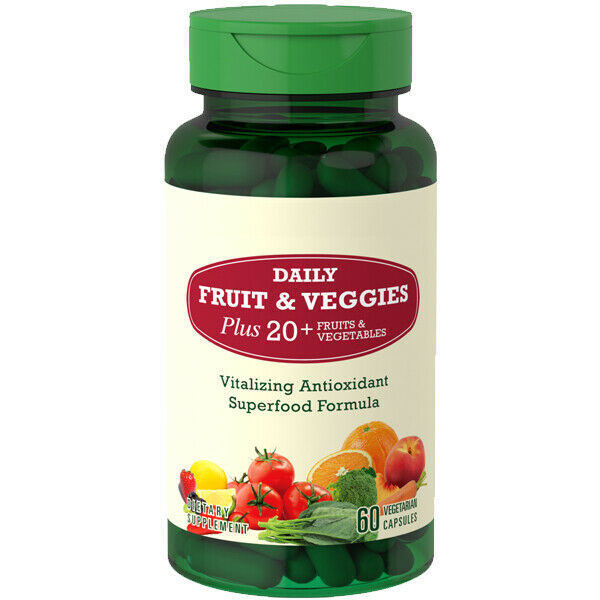 Nature Fruits and Veggies 60 Caps per Bottle 20+ Fruits and Vegetables
