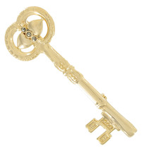 Danecraft Designer Skeleton Key Pin Brooch 3" - $11.00