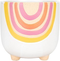 White Ceramic Footed Planter Measuring 5 Points 25 Inches Tall By Napco Rainbow. - $38.95