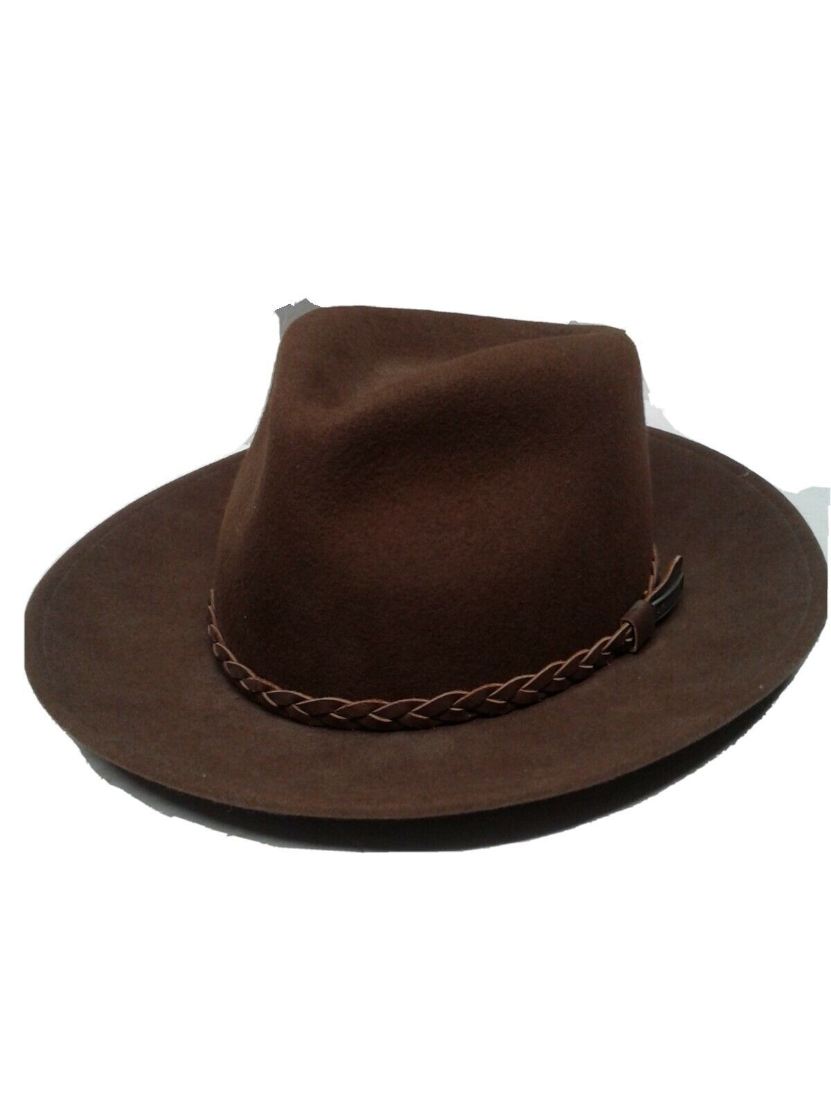 Eddie Bauer 100 Wool Lite Brown Felt cowboy Packable Hat USA Men’s