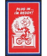 Vintage playing card REDDY KILOWATT red background Plug In I&#39;m Reddy slogan - $6.99
