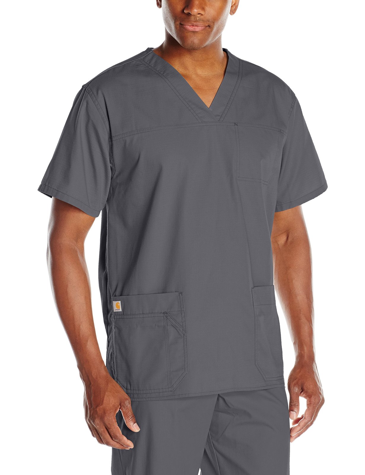 Carhartt Men's Ripstop Multi Pocket Scrub Top Dark Pewter Medium Tops