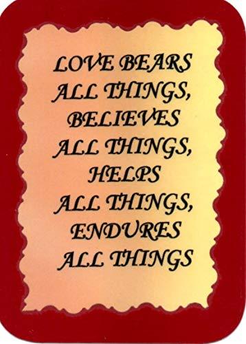 Love Bears All Things, Believes All Things 3 x 4 Love Note Inspirational Sayin