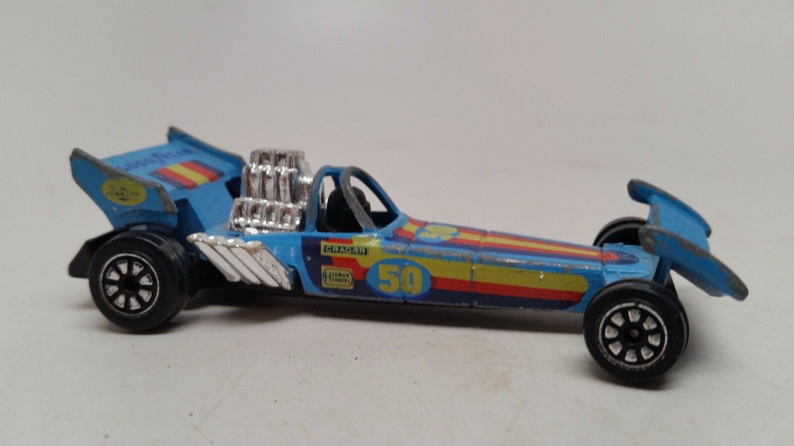 KENNER DIE CAST RACE CAR BLUE 1980 NO. 1027 GOOD YEAR 50 Kenner