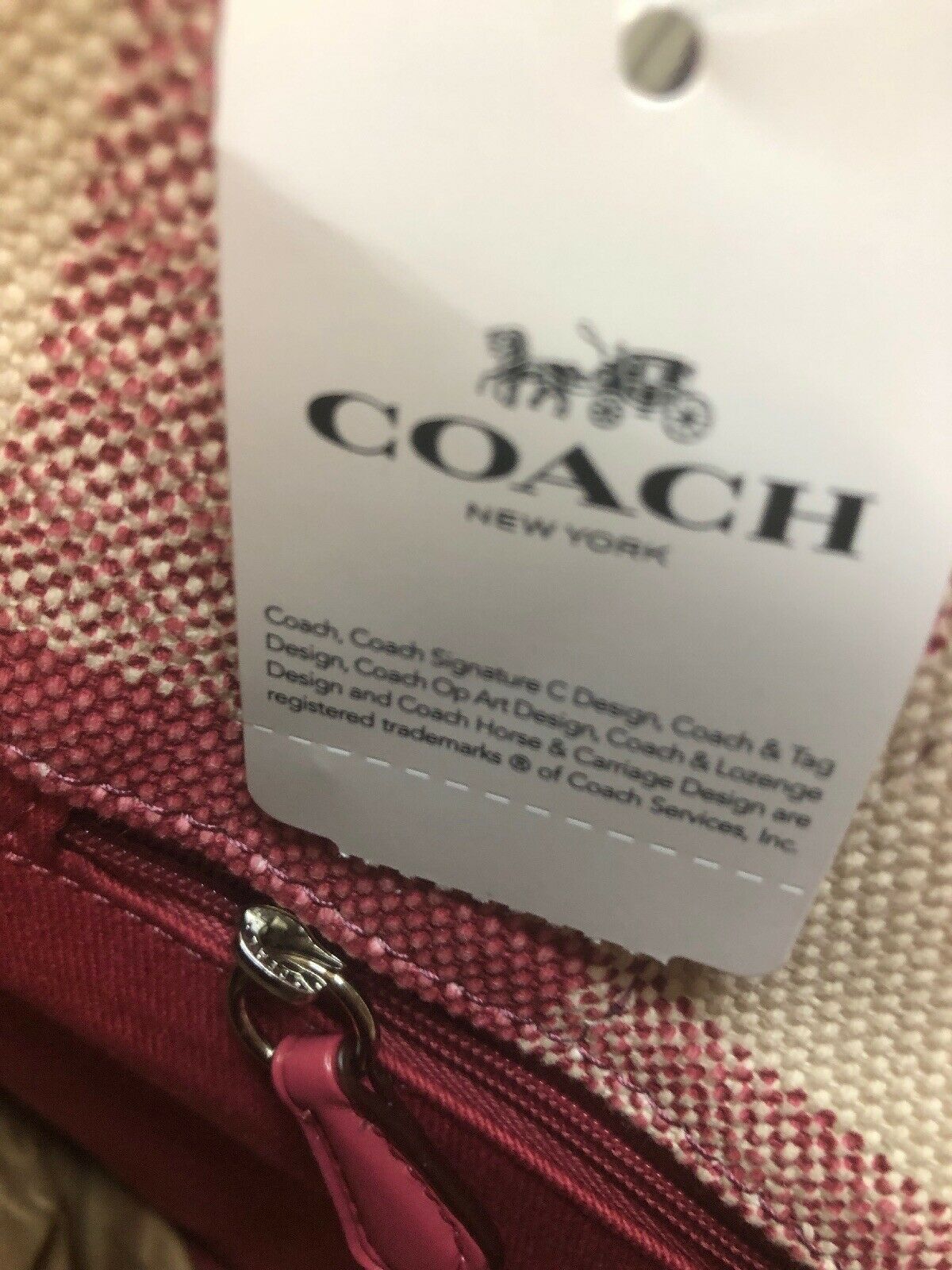 coach tote with buffalo plaid print